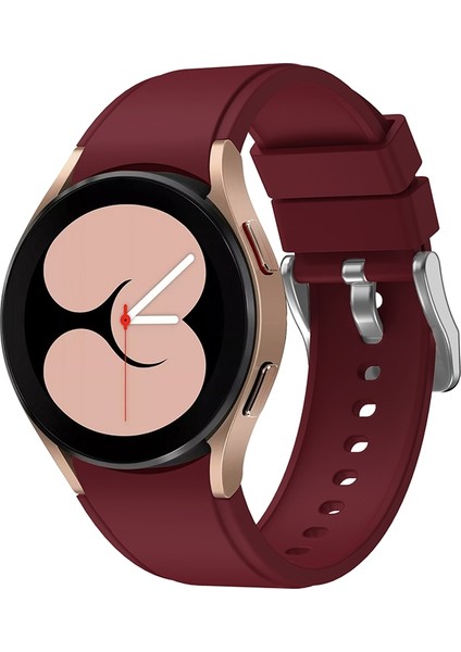 Samsung Galaxy Watch4 Için Silikon Kayış 44MM Şarap Kırmızısı (Yurt Dışından)
