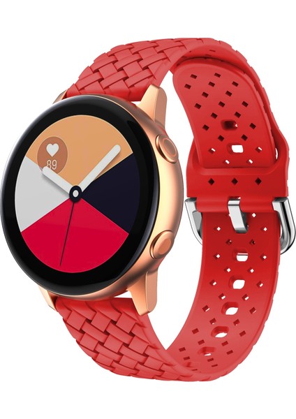 Samsung Galaxy Watch4 40/44MM Kırmızı Silikon Kayış (Yurt Dışından)