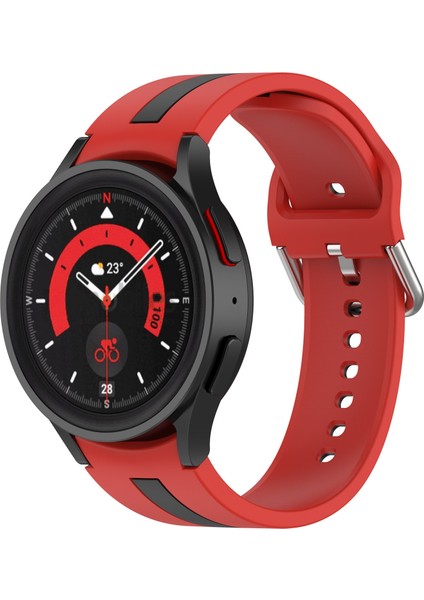 Samsung Galaxy Watch5 / Watch5 Pro Kırmızı Siyah Için Silikon Watch Band (Yurt Dışından)