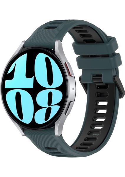 Samsung Galaxy Watch 6 40MM Zeytin Yeşili + Siyah Için 20MM Silikon Kayış (Yurt Dışından)