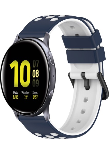 Samsung Galaxy Watch Active2 44MM Gece Mavisi + Beyaz Için Silikon Watch Band (Yurt Dışından)