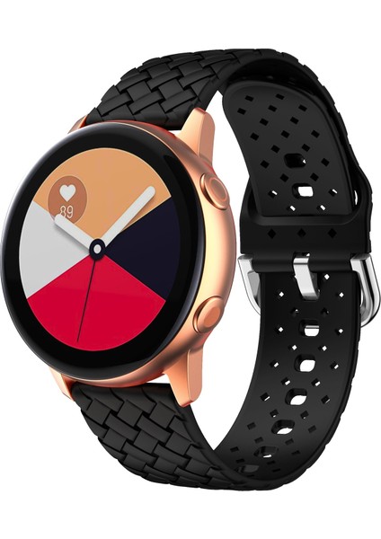 Samsung Galaxy Watch4 40/44MM Siyah Için Silikon Kayış (Yurt Dışından)