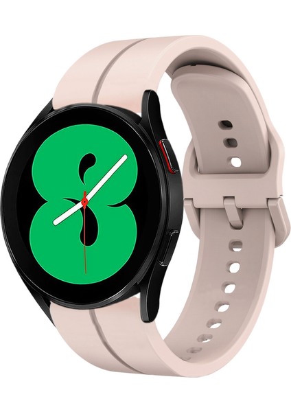 Samsung Galaxy Watch4 44MM Pembe Için Silikon Saat Bandı (Yurt Dışından)