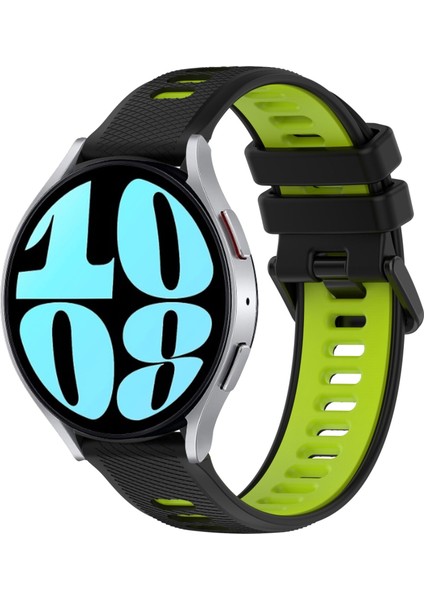 Samsung Galaxy Watch 6 40MM Siyah+Yeşil Için 20MM Silikon Kayış (Yurt Dışından)