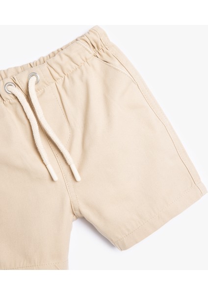 Pamuklu Cep Detaylı Beli Bağlamalı Basic Şort modelleri