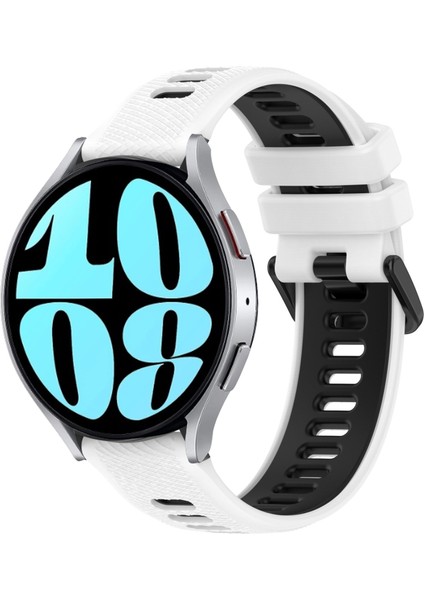 Samsung Galaxy Watch 6 40MM Beyaz+Siyah Için 20MM Silikon Kayış (Yurt Dışından)
