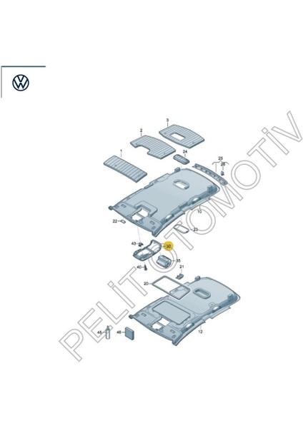 Superb Tavan Gözlük Çerçevesi 1K0867489E Gri 2008-2015) fiyatları