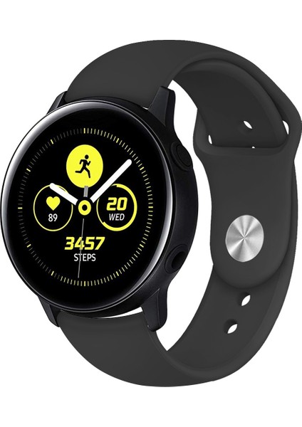 Samsung Galaxy Watch Active2 Için Bluetooth Sürümü 40MM Akıllı Saat Düz Renk Silikon Watch Band Siyah (Yurt Dışından)
