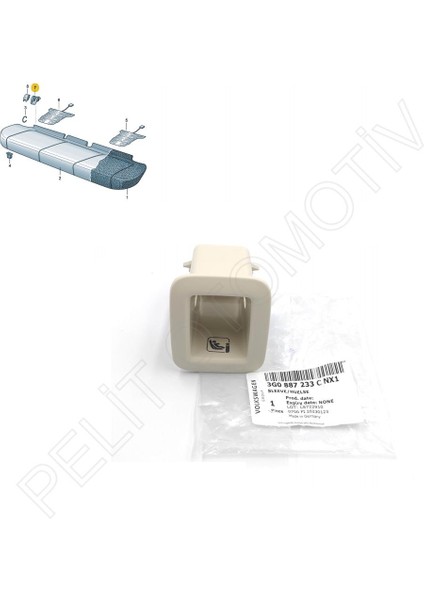 Passat B8 Arka Koltuk Isofix Bağlantısı 3G0887233C Nx1