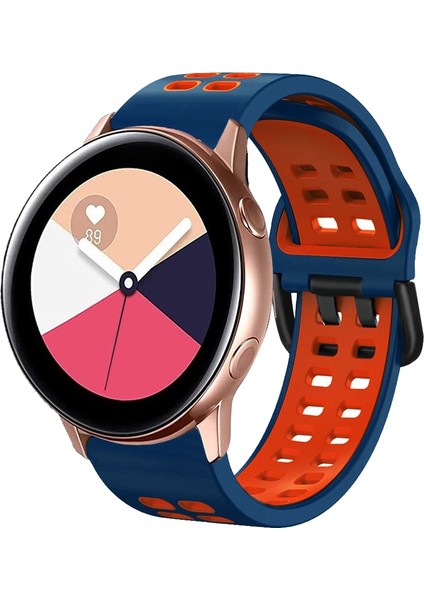 Galaxy Watch Active 2 Gece Mavisi+Kırmızı Için Silikon Watch Band (Yurt Dışından)