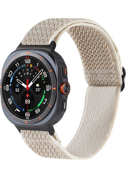 Samsung Galaxy Watch Ultra 47MM Bej Için Naylon Örgülü Watch Band (Yurt Dışından)