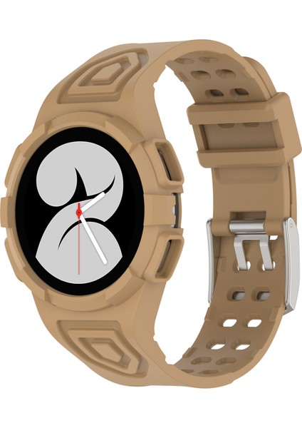 Samsung Galaxy Watch4 44MM Kahve Için Silikon Saat Bandı (Yurt Dışından)