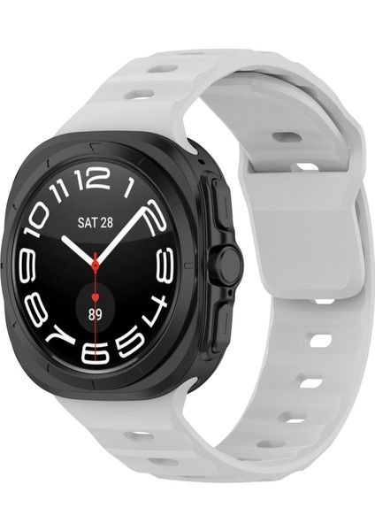 Samsung Galaxy Watch 7 Ultra Spor Silikon Kayış Açık Gri (Yurt Dışından)