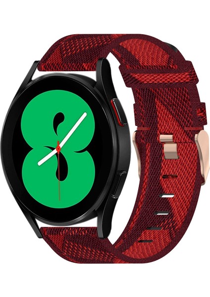 Samsung Galaxy Watch 4 44MM Kırmızı Için Naylon Dokuma Watch Band (Yurt Dışından)