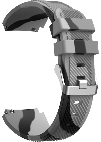 Samsung Gear S3 Gri Için Dimi Kamuflaj Silikon Kordonlu Saat (Yurt Dışından)