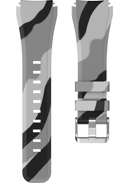 Samsung Gear S3 Gri Için Dimi Kamuflaj Silikon Kordonlu Saat (Yurt Dışından) fiyatları