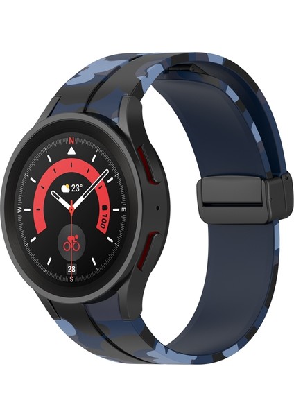 Samsung Galaxy Watch Için Silikon Watch Band5 / 5 Pro / Watch 4 / 4 Klasik Kamuflaj Gece Mavisi (Yurt Dışından)