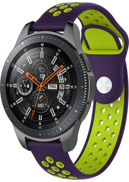 Galaxy Watch Için Çift Renkli Bilek Kayışı Watch Band 46MM Mor + Nane Yeşili (Yurt Dışından)