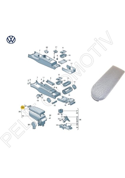 Beetle Orta Konsol Kol Dayama Kapağı 3B0867173 Gri Kumaş fiyatları