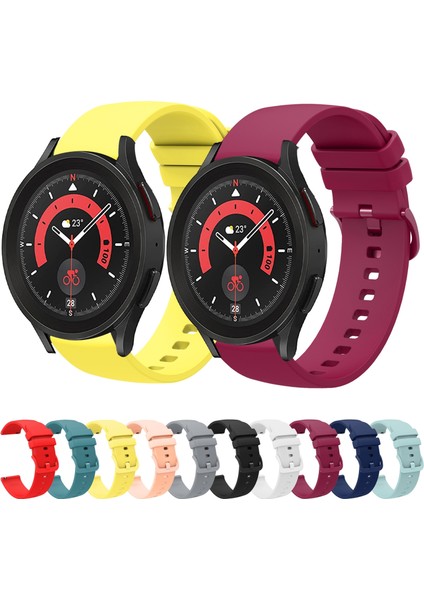Samsung Galaxy Watch5 44MM Şarap Kırmızısı Için Silikon Saat Bandı (Yurt Dışından)