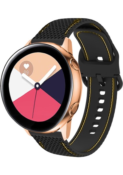 Samsung Galaxy Watch5 40MM/44MM / Watch5 Pro Siyah+Sarı Çizgi Için Watch Band (Yurt Dışından)