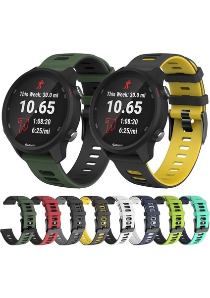 Huawei Watch GT2E Silikon Bilek Kayışı 20MM Ordu Yeşili + Siyah (Yurt Dışından)