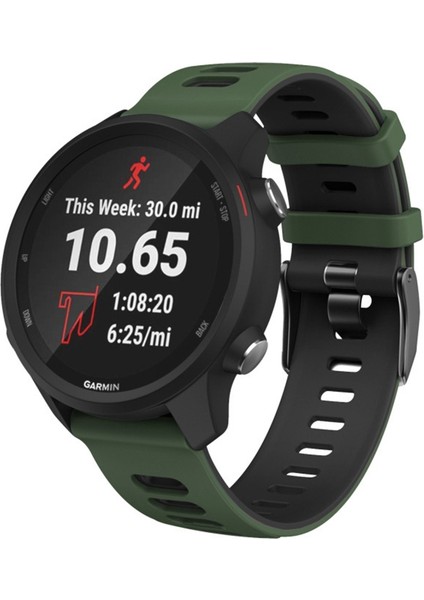 Huawei Watch GT2E Silikon Bilek Kayışı 20MM Ordu Yeşili + Siyah (Yurt Dışından)