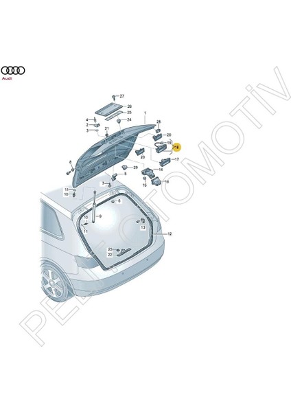 Audi A3 Bagaj Açma Butonu Kameralı 8V0827566B (2017-2020) fiyatları