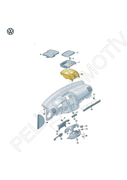 Golf 5 Ön Orta Havalandırma Izgarası 1K0819728H (2004-2009)