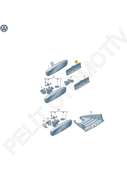 Passat B8 Iç Dikiz Ayna Kapağı 3G0867927 (2015-2019) fiyatları