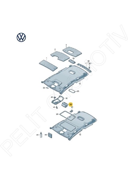 Vw cc Tavan Gözlük Kabı 1K0868837G Siyah (2012-2017) fiyatları