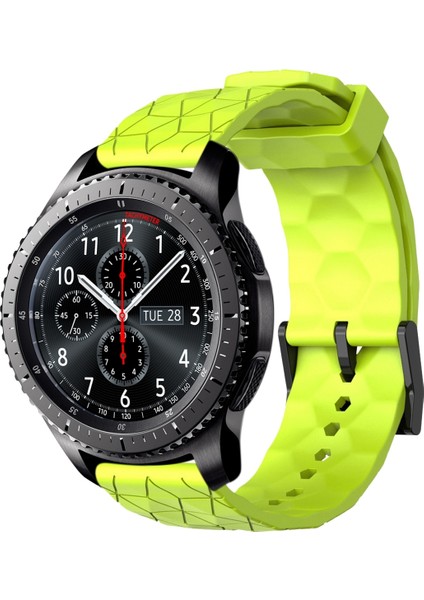Samsung Gear S3 Frontier Limon Yeşili Için Futbol Desenli Saat Bandı (Yurt Dışından)