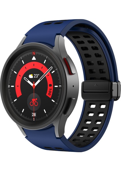 Samsung Galaxy Watch5 Pro Mavi Siyah Için Silikon Watch Band (Yurt Dışından)