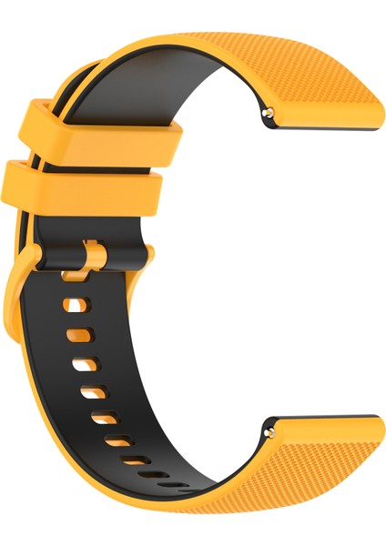 Samsung Galaxy Watch Active2 Için Silikon Watch Band 44MM Sarı+Siyah (Yurt Dışından)