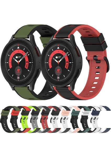 Samsung Galaxy Watch4 40MM Siyah+Gri Için Silikon Saat Bandı (Yurt Dışından)