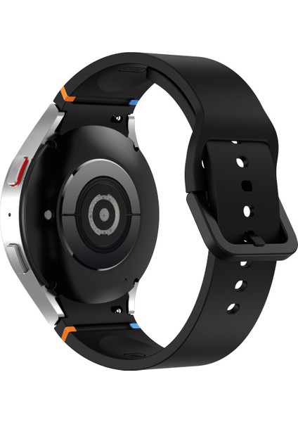 Samsung Galaxy Watch 7 40 / 44MM Siyah Için Dikişli Silikon Kayış (Yurt Dışından)