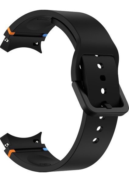 Samsung Galaxy Watch 7 40 / 44MM Siyah Için Dikişli Silikon Kayış (Yurt Dışından)