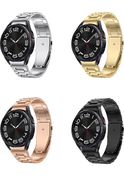 Samsung Galaxy Watch 6 Gümüş Için Üç Suş Metal Saat Bandı (Yurt Dışından)