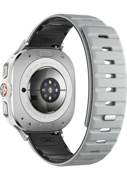 Samsung Galaxy Watch Ultra 47MM Açık Gri Siyah+Gümüş Için Manyetik Silikon Kayış (Yurt Dışından) modelleri