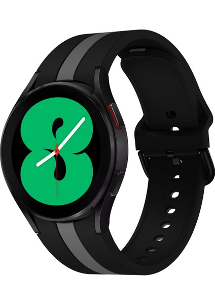 Samsung Galaxy Watch4 40/44MM Silikon Saat Bandı Siyah Gri (Yurt Dışından)
