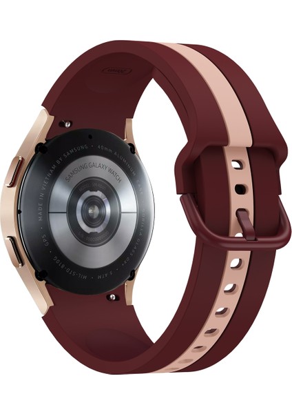 Samsung Galaxy Watch4 40/44MM Silikon Saat Bandı Şarap Kırmızı Pembe (Yurt Dışından) fırsatları