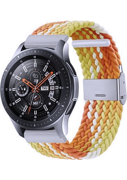 Galaxy Watch 4 20MM Turuncu Sarı Için Naylon Örgülü Metal Toka Kayışı (Yurt Dışından)