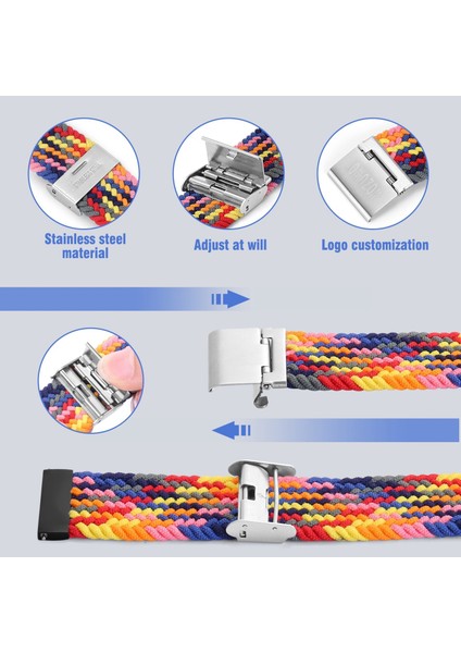 Galaxy Watch 4 20MM Turuncu Sarı Için Naylon Örgülü Metal Toka Kayışı (Yurt Dışından) modelleri