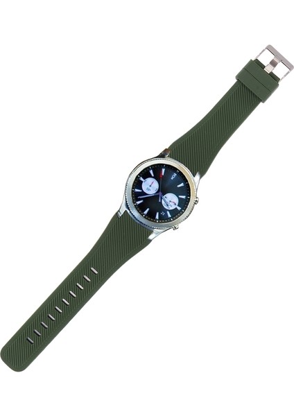 Samsung Gear S3 Clic Silikon Kordonlu Saat Ordu Yeşili (Yurt Dışından)