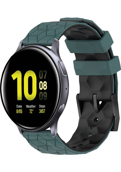 Samsung Galaxy Watch Active 2 Için Silikon Kayış 44MM Zeytin Yeşili + Siyah (Yurt Dışından)