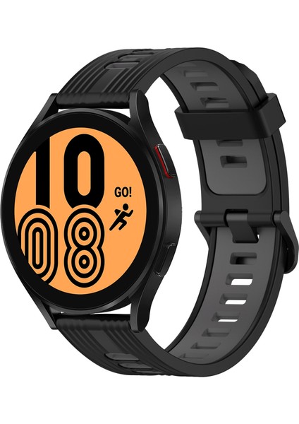 Samsung Galaxy Watch 4 44MM Siyah+Gri Için Silikon Watch Band (Yurt Dışından)