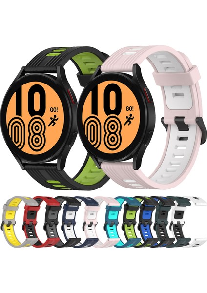 Samsung Galaxy Watch 4 44MM Siyah+Gri Için Silikon Watch Band (Yurt Dışından)