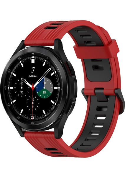 Samsung Galaxy Watch 4 Classic 42MM Kırmızı+Siyah Için Silikon Watch Band (Yurt Dışından)