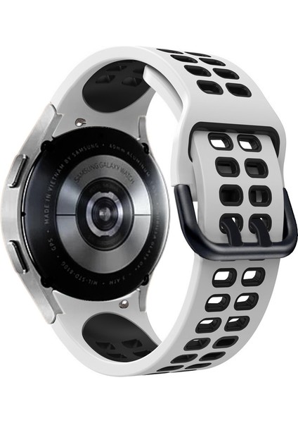 Silikon Watch Band Samsung Galaxy Watch 4 Için Clic 42MM Samsung Galaxy Watch 4 Classic Için 42MM Beyaz + Siyah (Yurt Dışından) fiyatları