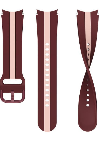 Samsung Galaxy Watch4 40/44MM Silikon Saat Bandı Şarap Kırmızı Pembe (Yurt Dışından) fiyatları